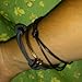 Black Adjustable Genuine Leather Bracelets Anklet for Men and Women (Set of 3)