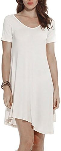 Marolaya Women's Casual Plain Simple Pocket T-shirt Loose Dress