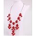Jane Stone Fashion Red Bubble Necklace Gold Tone Bib Collar Necklace for Women (Fn0508-S-Red)