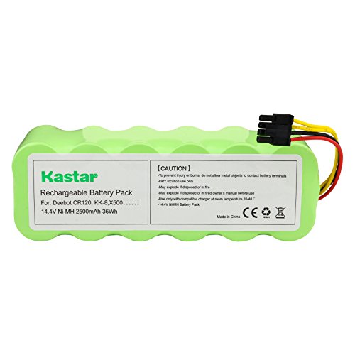 Kastar CR120 Battery (1 Pack), Ni-MH 14.4V 2500mAh, Replacement for Deebot CR120, KK-8, ECOVACS X500, LP43SC2000P