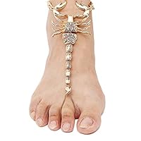 Women Beach Scorpion Ankle Bracelet Girl Crystal Rhinestones Barefoot Sandals Anklets Chain Lady Foot Jewelry irene inevent