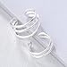 Qiandi 925 Sterling Silver Double Bands Cuff Clip-on Earrings No Piercing Women Girls Christmas Jewelry