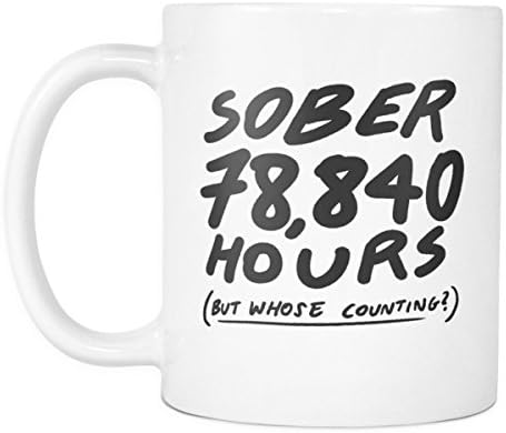 Sober 9 Years (78840 Hours) 11oz Coffee Mug – Celebrate Sobriety & Recovery Funny Gift Cup