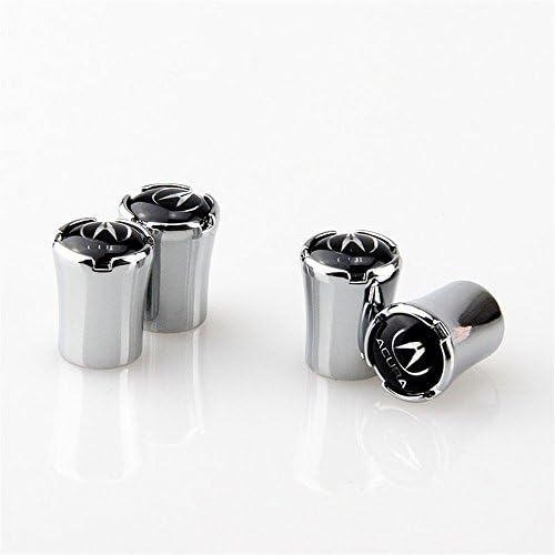 XSFQSM 4 Pcs Black Logo Tire Valve Stem Caps For Acura