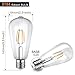 Oak Leaf Dimmable 6W Vintage Edison LED Bulbs, ST64 60W Equivalent LED Filament Light Bulb, Daylight White 5000K Antique Bulbs, E26 Base, 500 Lumens, CRI 80, ETL Listed, 6-Pac