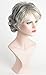 YIMANEILI Gray Short Curly Wigs for White Women Bob Heat Resistant Synthetic Fashion Hair Wigs with Wig Cap