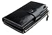 YALUXE Women's RFID Blocking Large Capacity Luxury Wax Genuine Leather Clutch Wallet Multi Card Organizer Black