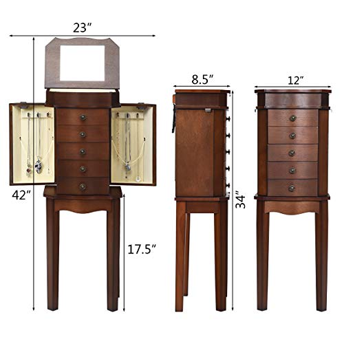 Giantex Jewelry Armoire Chest Storage Organizer for Women