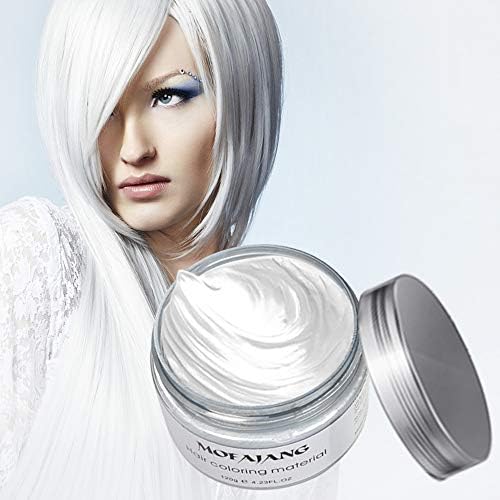 Arsty Temporary Hair Color Wax,Instant Hair Pomades for Men Women, Natural Hairstyle Wax for Party, Cosplay โฆ (white)