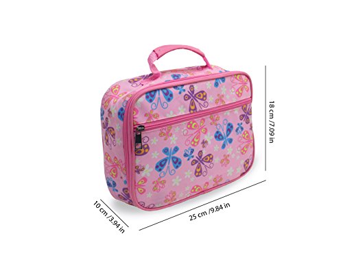 Lunch Box Butterfly Print with Butterfly Sandwich Cutter in Pink by Keeli Kids