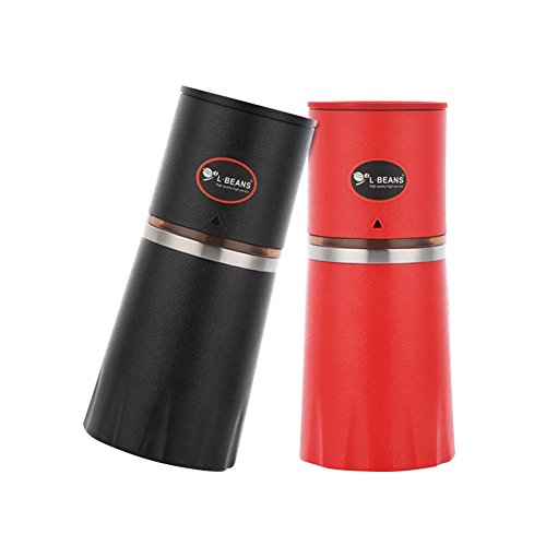 All In One Coffee Maker Pour Over Portable Manual Coffee Grinder Filter Cup Coffee Brewer Coffee Machine Cup for Travel Tour(Red)