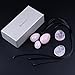 Banshren Rose Quartz 5 Piece Healing Crystals Set, 3 Rose Crystal Quartz Drilled Eggs in Graduated Sizes for Kegel Exercise or Vaginal Training (Small, Medium, Large) & 2 Worry Stones for Meditation