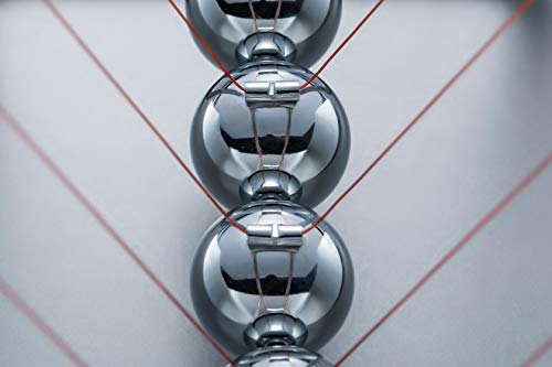 CERROPI Newton Cradle Balance Balls, 7 Ball Newton Pendulum, Classic Swing Ball, Desk Toy & Accessory, 11 inch, 65 Sec Swingtime