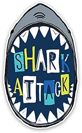 Amazon Com 8 2 13 9cm Interesting Shark Attack Lovely Cartoon Colored Pvc Car Sticker Decoration C1 5419 Everything Else