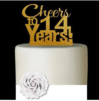 Cakesupplyshop Item 014cta 14th Birthday Anniversary Cheers