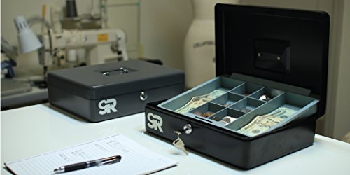SR | Save Right Multi (SR-9135N) Multi-Purpose Cash Box/ Portable Safe (Dark Gray)