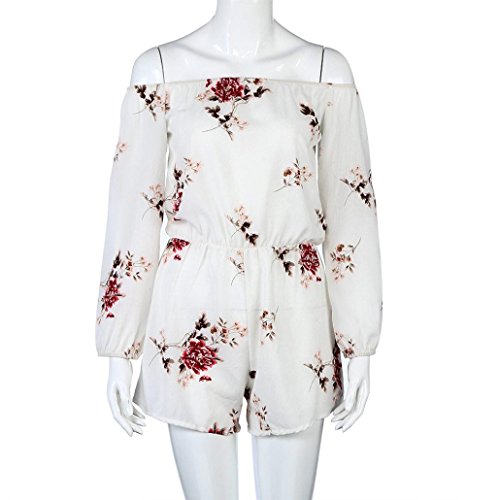 Boomboom Women Jumpsuits, Women Casual Summer Floral Jumpsuit Romper (XL, G)