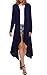 Meaneor Women's Long Sleeve Waterfall Asymmetric Drape Open Long Maxi Cardigan, Medium, Navy Blue1