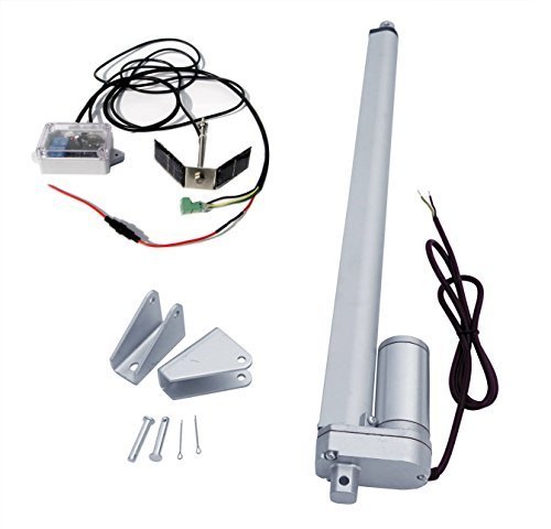 ECO-WORTHY Single Axis Solar Tracker Kit: 12 Volt 18 Inch 18   Stroke Linear Actuator & Track Co