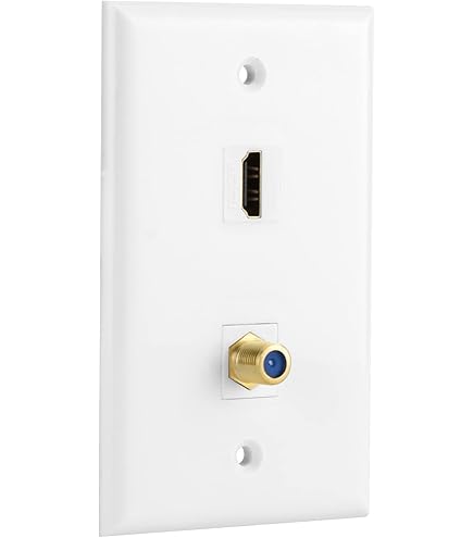 3 X RCA - 2 X HDMI And 1 X Coax Cable TV Port Wall Plate - Gr - View #6