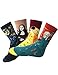 OSABASA Womens Art Patterned Casual Crew Socks 1 or 4 or 5 Pack