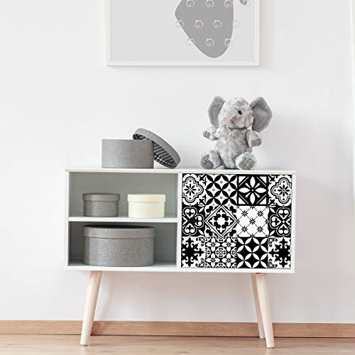Ambiance Sticker Self-Adhesive Furniture and Tables Tile Stickers for Kitchen and Living Room Decoration Leonida - Pack of 24 Stickers of 10 x 10 cm