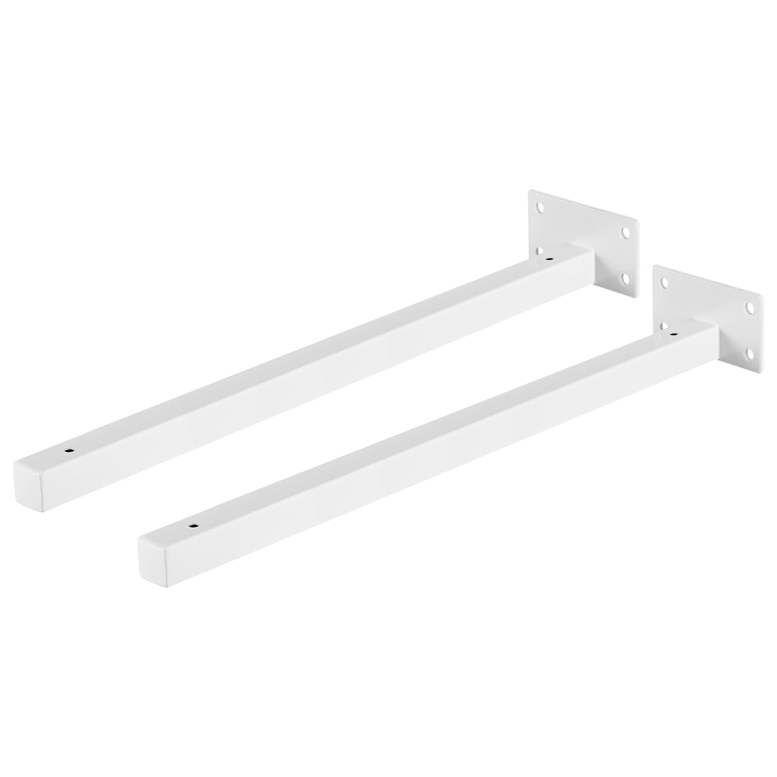 uxcell Floating Shelf Brackets, 2pcs 16"(400mm) Industrial Metal Brackets for Shelves Wall Mounted Shelf Supports, White