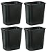 Rubbermaid Commercial Products NCVBHDGH FG295600BLA Plastic Deskside Wastebasket, 28-1/8-quart, Black, 4 Pack