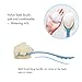 2 in 1 Shower Body Brush with Loofah Sponge & Bristles Back Scrubber, Exfoliating Bath Brush with Curved Long Handle for Wet or Dry, Women and Men, Spa Washing Puff, Blue