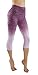 Vesi Star Women's Ombre Flexible Exercise Capri Pants (Small, VSC705--Berry)