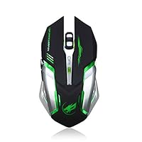 Led Mice, Alonea Rechargeable T1 Wireless Silent LED Backlit USB Optical Ergonomic Gaming Mouse ❤️US Stock (Black❤️)