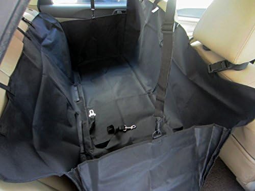 Joueurpet Pet Large Multifunctional Waterproof Nonslip Zipped Back Seat Protector Cover Hammock for Cars Trucks SUVs Vans Black