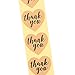 Thank You Stickers Roll - 500-Piece Heart Shape Thank You Labels, Ideal for Scrapbooking, Crafting, Party Favors, Kraft Paper Adhesive Labels, Natural Brown, 1.5 Inches in Diameter