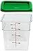 Cambro 4SFSCW135 4 Qt. Clear Square Polycarbonate Food Storage Container with SFC2452 Kelly Green Lid