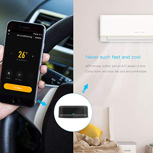 WiFi-Smart-IR-Universal-Hub-Remoto-Universal-RM-Mini-Compatible-con-Alexa-Google-Home-e-IFTTT-Soporte-de-Control-de-Aplicaciones-para-Android-e-iOS-Cable-Tipo-C-Incluido-Negro