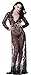 QinMi Lover Women Lace Lingerie Long Sleeve Sleepwear Dress See-Through Maternity Gown,Black