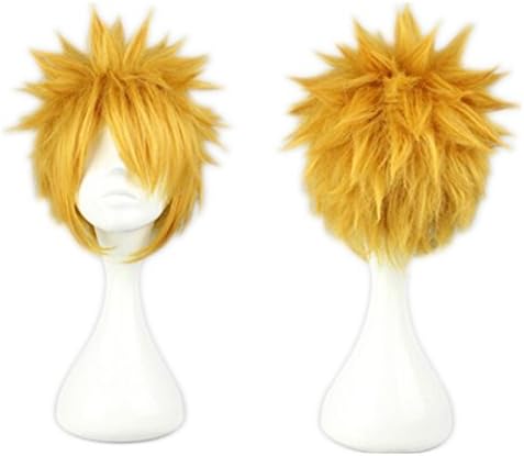 Kadiya Cosplay Wig Mens Fashion 30cm Short Yellow Anime Hair