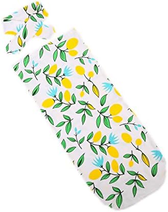 Newborn Baby Blanket Swaddle Sleeping Bag Stroller Wrap and Headband, Bring home Swaddle(Cat Lemon Heart)