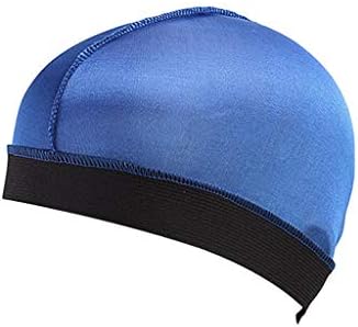 Holata base cap wig cap Simulation silk Hair Care Men Women Fashion Bonnet Cap Sleep Hat Silk Cap Head Wrap (Blue)