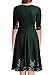 Miusol Women's Vintage Scoop Neck Embroidered Half Sleeve Casual Swing Dress