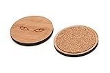 WOODEN ACCESSORIES CO Wooden Coaster Set With Laser