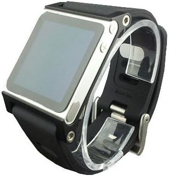 Multi-Touch Aluminum Watch Band Cover Case for Apple iPod Nano 6th Generation 8GB 16GB;Hand Strap for iPod Nano 6G(Black)