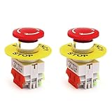 RuoFeng 22mm Emergency Stop Push Button Switch Red