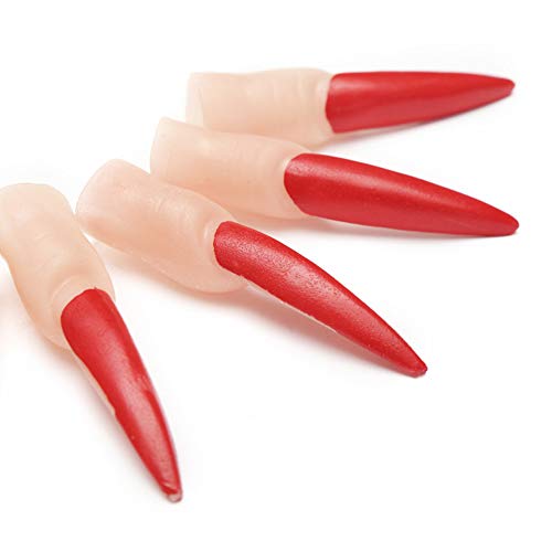 Wowlife False Nail Claw Fake Finger Paw Ring Knuckle Fingertip Finger Claw Ring Zombie Witch Gloves for Halloween Costume Cosplay