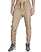 THE AWOKEN Men's Chino Jogger Pants Khaki Stretch Twill Slim Fit Sweatpants