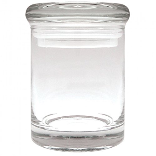 1 X Airtight 3 Inch Clear Glass Plain Stash Jar 90ml Medicine Container by Ez420