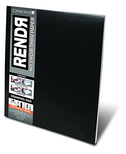 Crescent Cardboard Co RENDR No Show Thru Drawing Pad, 9-Inch by 12-Inch, 24 Sheets