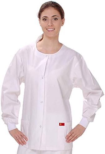 Solid Warm Up Jacket with 2 Pockets Style# SNJ (On Sale) (White,X-Large)