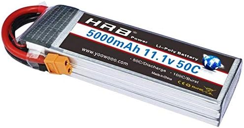 HRB 11.1V 5000mAh 3S 50C-100C LiPo Battery Pack with XT60 Plug for RC Car Boat Quadcopter Heli Airplane Drone Racing Quad Copters RC Evader BX Truggy Hobby Traxxas Slash (XT60)