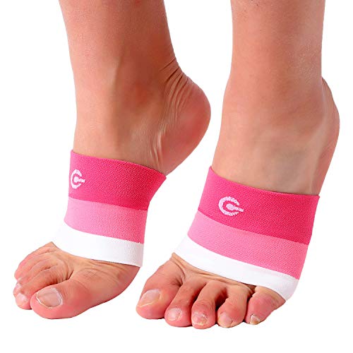 Premium Arch Compression Sleeves 1 Pair Perfect Option to Our Plantar Fasciitis Socks – for Plantar Fasciitis Pain Relief and Treatment for Everyday Use with Arch Support (PinkPinkWhite, Small)